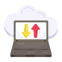 Editable design icon of cloud data transfer vector