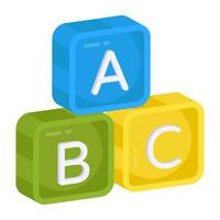 Editable design vector of abc blocks