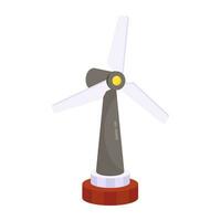 Wind turbine icon, editable vector