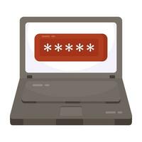 A flat design icon of system security vector