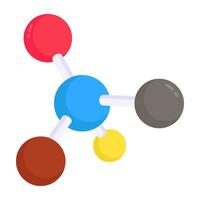 Chemical structure icon, vector design of topology