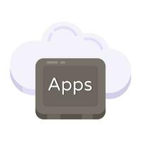 Trendy design icon of cloud apps vector