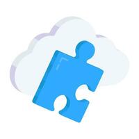 A premium download icon of cloud problem solving vector