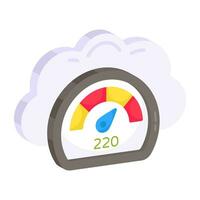 moderno diseño icono de nube velocidad prueba vector