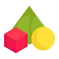 Math shapes, geometric shapes concept icon vector