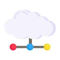 An icon design of network cloud vector