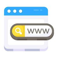 A flat design icon of search box vector