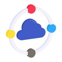 Premium download icon of cloud networking vector