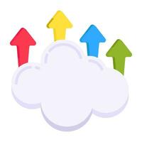 Modern design icon of cloud upload vector