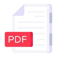 Editable design icon of pdf file vector