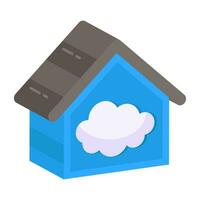 Trendy design icon of cloud home vector