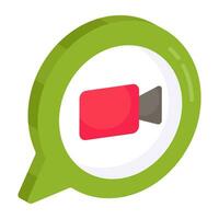 A premium download icon of video chat vector
