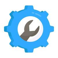 Trendy design icon of gear with spanner, setting icon vector