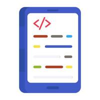 Unique design icon of mobile coding vector