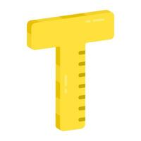 Trendy design icon of T scale vector
