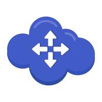 A colored design icon of cloud arrows vector