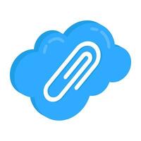 A colored design icon of cloud binding clip vector