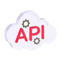 A perfect design icon of cloud api vector