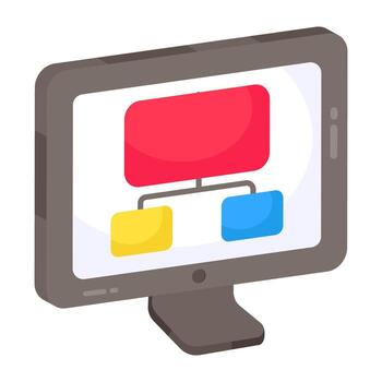 conceptual plano diseño icono de jerarquía vector