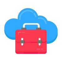 An icon design of cloud briefcase vector