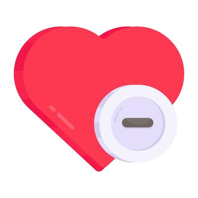 An icon design of remove heart