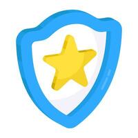 An editable design icon of security shield vector