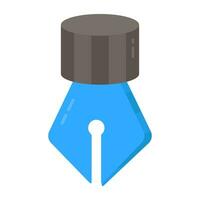 A flat design icon of ink pen tip vector