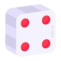 A flat design, icon of ludo dice vector