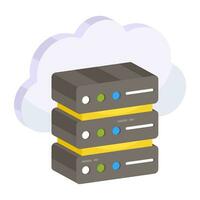 A unique design icon of cloud hosting vector