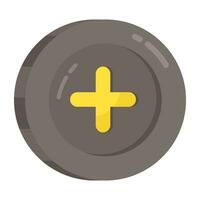 A unique design icon of add button vector