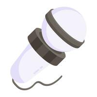 Icon of singing mic in flat design vector