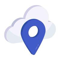 moderno diseño icono de nube ubicación vector