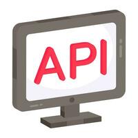 A perfect design icon of application programming interface vector