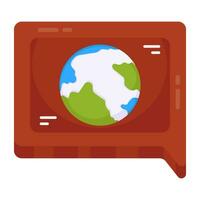 A colored design icon of global chatting vector