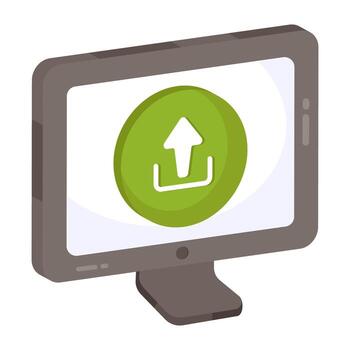 An icon design of online data uploading vector