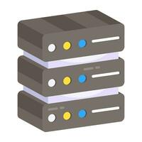 A flat icon design of server rack vector