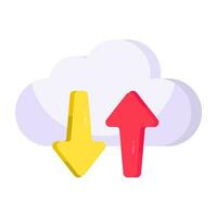 Editable design icon of cloud data transfer vector