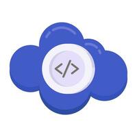 Unique design icon of cloud coding vector