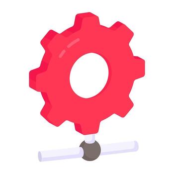 Gear on lan showcasing network setting jcon vector