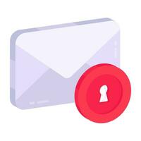 conceptual plano diseño icono de correo seguridad vector