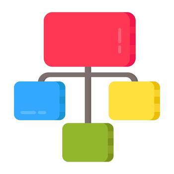 conceptual plano diseño icono de jerarquía vector