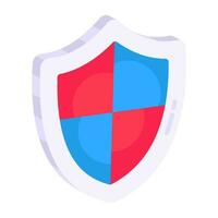 An editable design icon of security shield vector