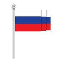 National flag of Russia in flat style isolated on white background, vector illustration