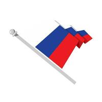 National flag of Russia in flat style isolated on white background, vector illustration