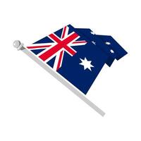 Australia flag in flat style isolated on white background, vector illustration