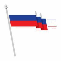 National flag of Russia in flat style isolated on white background, vector illustration