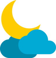 Crescent moon with cloud icon png