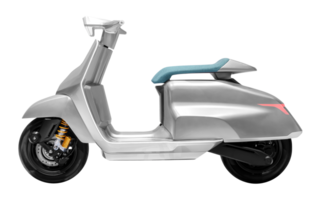 Side view grey electric motorcycle png