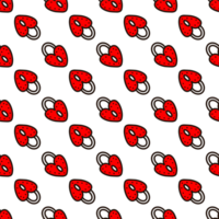 Seamless pattern with red heart-shaped lock png