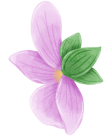 Aquarell Hand gezeichnet Illustration violett lila Blume zum Hochzeit Einladung Braut- Dusche Gruß Karte png